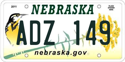 NE license plate ADZ149