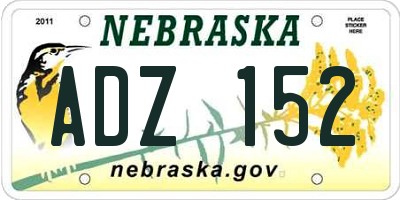NE license plate ADZ152