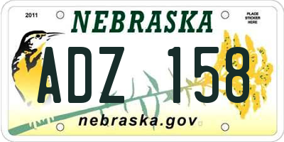 NE license plate ADZ158