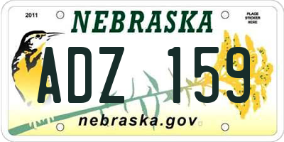NE license plate ADZ159
