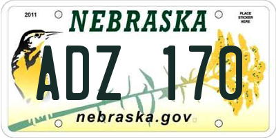 NE license plate ADZ170