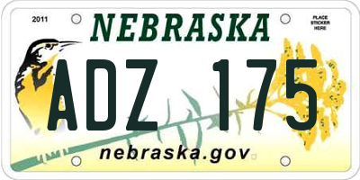 NE license plate ADZ175