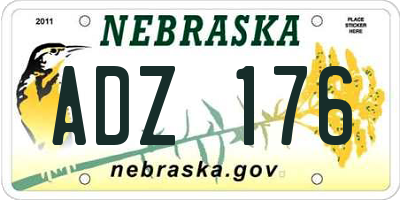 NE license plate ADZ176