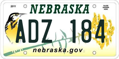 NE license plate ADZ184