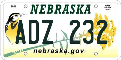 NE license plate ADZ232