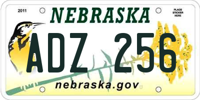 NE license plate ADZ256