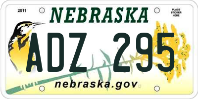 NE license plate ADZ295