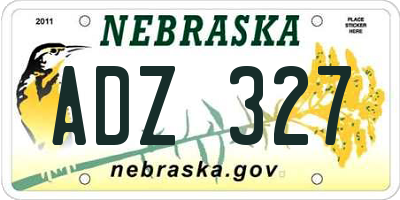 NE license plate ADZ327