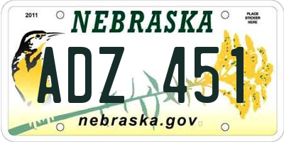 NE license plate ADZ451