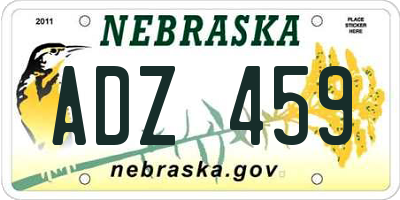 NE license plate ADZ459