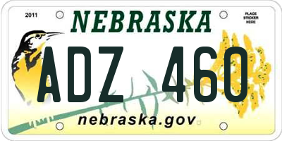 NE license plate ADZ460