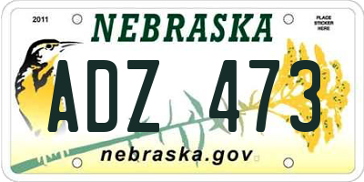 NE license plate ADZ473