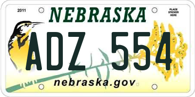 NE license plate ADZ554