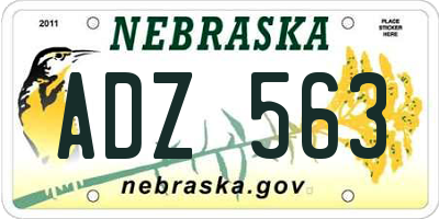 NE license plate ADZ563