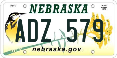 NE license plate ADZ579