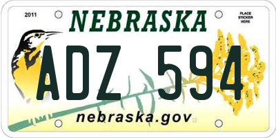 NE license plate ADZ594