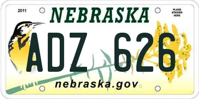NE license plate ADZ626
