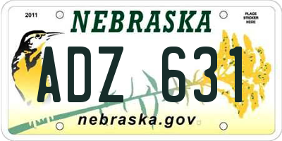 NE license plate ADZ631