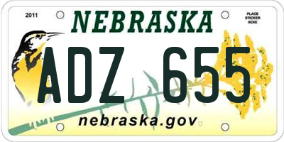 NE license plate ADZ655