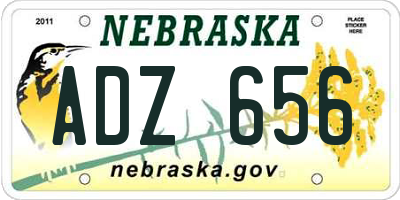 NE license plate ADZ656