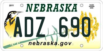NE license plate ADZ690