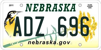NE license plate ADZ696