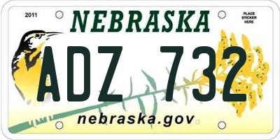 NE license plate ADZ732