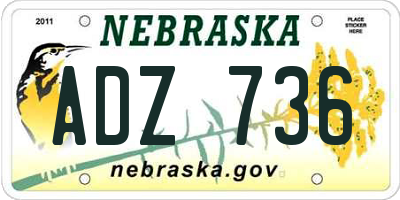 NE license plate ADZ736