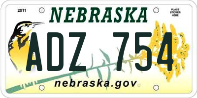 NE license plate ADZ754