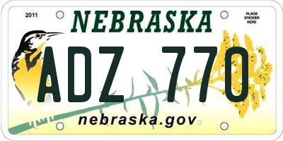 NE license plate ADZ770