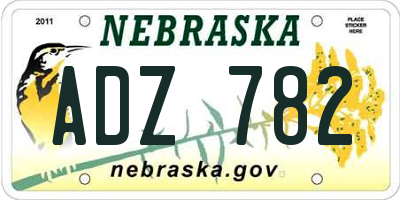 NE license plate ADZ782