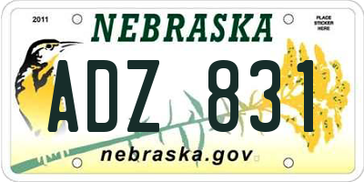 NE license plate ADZ831