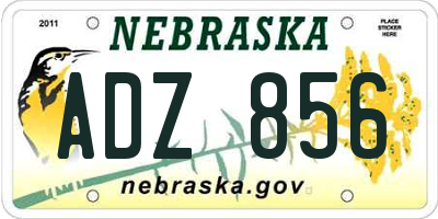 NE license plate ADZ856