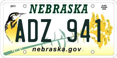 NE license plate ADZ941