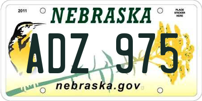 NE license plate ADZ975