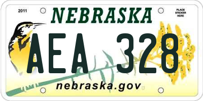 NE license plate AEA328