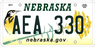 NE license plate AEA330