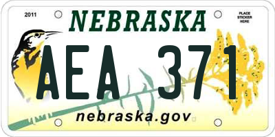NE license plate AEA371