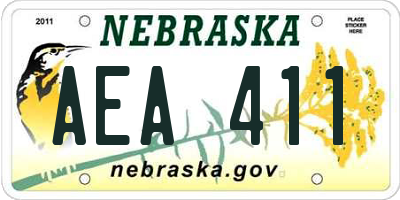NE license plate AEA411