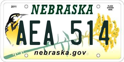 NE license plate AEA514
