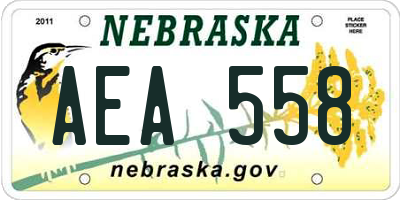 NE license plate AEA558