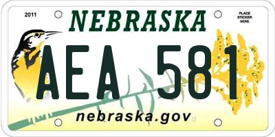 NE license plate AEA581