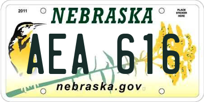 NE license plate AEA616