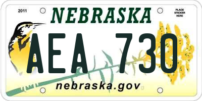 NE license plate AEA730