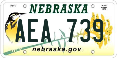NE license plate AEA739