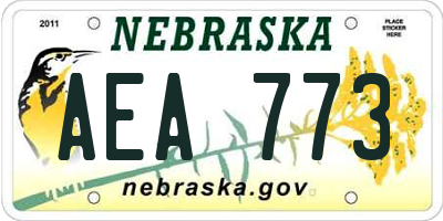 NE license plate AEA773