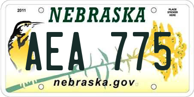 NE license plate AEA775