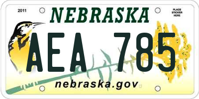 NE license plate AEA785