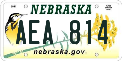 NE license plate AEA814
