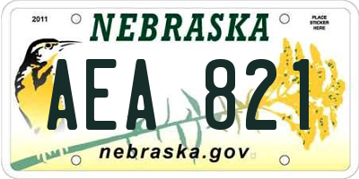 NE license plate AEA821